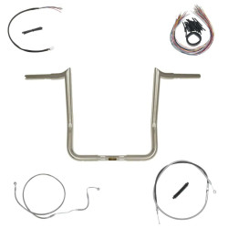PartzBiz HD 813PYBW14CSACC - Yaffe Chrome 14” Monkey Handlebar Package 08-13 Harley Street Electra Glide ABS
