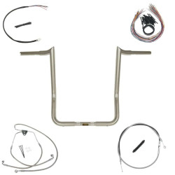 PartzBiz HD 813PYBW16CSNACC - Yaffe Chrome 16” Monkey Handlebar Package 2008-2013 Harley Street Electra Glide
