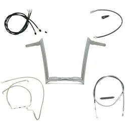 PartzBiz HD 1415PYRK16CSNACC - Paul Yaffe 16” Chrome Monkey Bagger Handlebars 2014-2015 Harley Package Kit FLHR PartzBiz HD 1415PYRK16CSNACC - Paul Yaffe 16” Chrome Monkey Bagger Handlebars 2014-2015 Harley Package Kit FLHR