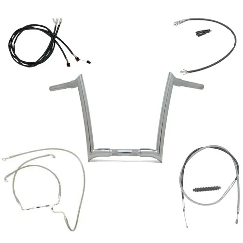PartzBiz HD: 3458423-Paul Yaffe 16” Chrome Monkey Bagger Handlebars 2014-2015 Harley Package Kit FLHR
