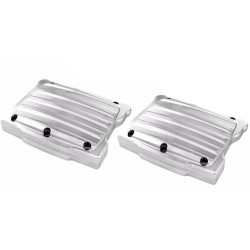 PartzBiz HD 0177-2021-CH - Performance Machine Chrome Finned Rocker Boxes Cover Set คู่ Twin Cam Harley