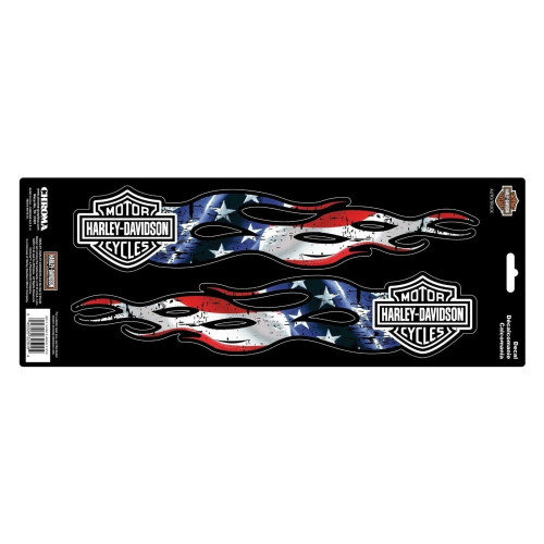 PartzBiz HD: 5000029-Harley-Davidson Sticker B&S Flames Stars & Stripes Cg-32509