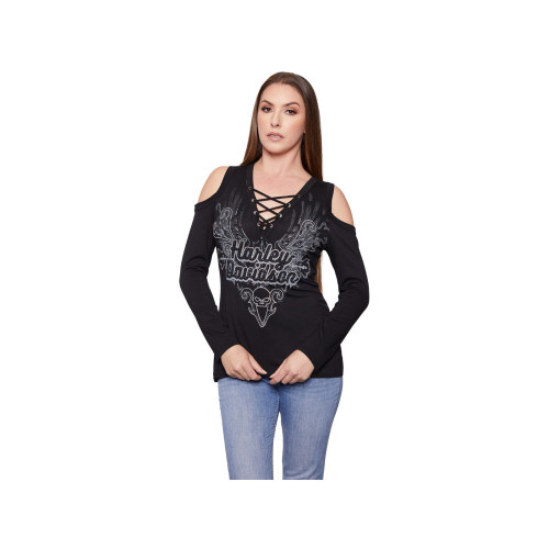 PartzBiz HD: 5000208-Harley-Davidson Women Longsleeve Iron Flame HT4486BLK PartzBiz HD: 5000208-Harley-Davidson Women Longsleeve Iron Flame HT4486BLK