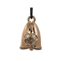 PartzBiz HD 82410 - Harley-Davidson RIDE BELL Rose Gold Heart ระฆังนำโชค HRB089
