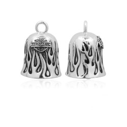 PartzBiz HD 66023 - Harley-Davidson RIDE BELL Silver Flames ระฆังนำโชค HRB031