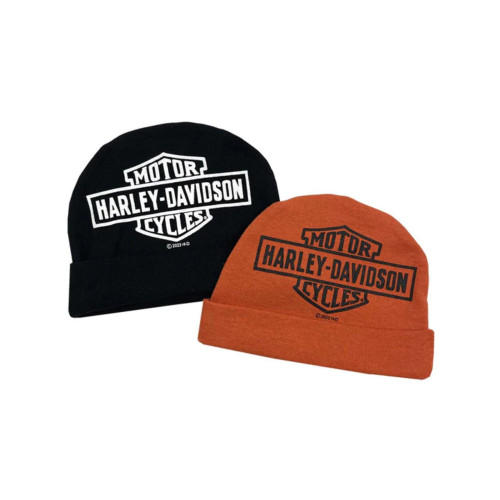 PartzBiz HD: 5000493-หมวกบีนนี่ถักลายซี่โครงเด็กชาย Harley-Davidson SGI-7259305 ชุด 2 ชิ้น PartzBiz HD: 5000493-หมวกบีนนี่ถักลายซี่โครงเด็กชาย Harley-Davidson SGI-7259305 ชุด 2 ชิ้น