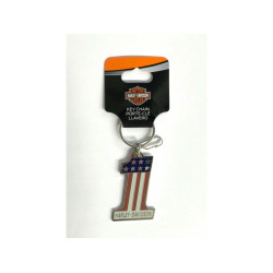 PartzBiz HD 80265 - Harley Davidson พวงกุญแจ Skull สายไวนิลสีดำ