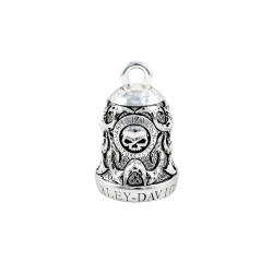 PartzBiz HD 69020 - Harley-Davidson RIDE BELL Willie G Skull Tribal Flame ระฆังนำโชค HRB074
