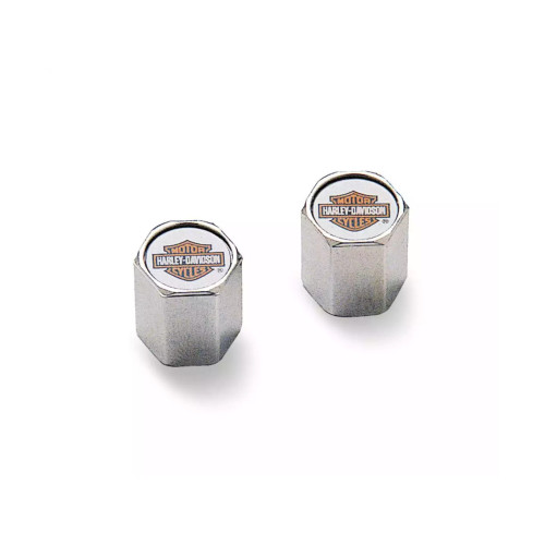PartzBiz HD: 5000869-Valve Caps Bar & Shield Orange & Chrome PartzBiz HD: 5000869-Valve Caps Bar & Shield Orange & Chrome