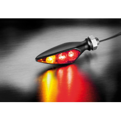 PartzBiz HD 82733 - Ricks Harley 3In1-Taillight Rhombus-S Black / Clear Rl