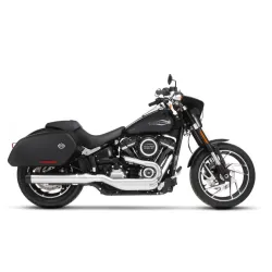 PartzBiz HD 500-1230 - Rinehart 4‚” ท่อไอเสียแบบสวมปลายโครเมียมสีดำ Harley Sport Glide 2018+