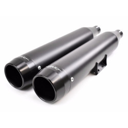PartzBiz HD 500-1211 - Rinehart Racing 3.5” Black Slip On Mufflers Exhaust Pipes 18-2022 Harley Softail