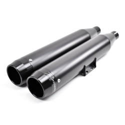 PartzBiz HD 500-1201 - Rinehart Racing 3.5” Black Slip On Mufflers Exhaust Pipes 18-21 Harley Softail