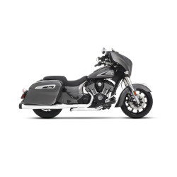 PartzBiz HD 100-0550 - Rinehart Chrome Slimline True Dual Exhaust Pipe System Header Indian Touring 14+