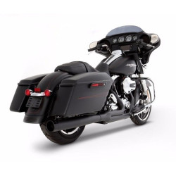 PartzBiz HD 200-0101 - Rinehart Black 2-in-1 Pipe Black Tip Header 2009-2016 ท่อไอเสีย Harley Touring