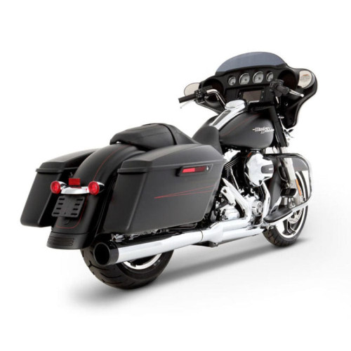 PartzBiz HD: 3477224-Rinehart Chrome 2-into-1 Pipe Black Tip Header 1998-2008 Harley Touring Exhaust PartzBiz HD: 3477224-Rinehart Chrome 2-into-1 Pipe Black Tip Header 1998-2008 Harley Touring Exhaust