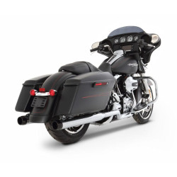 PartzBiz HD 100-0100 - Rinehart Chrome 3.5” Xtreme True Duals Headers Black Tips Exhaust Harley Touring