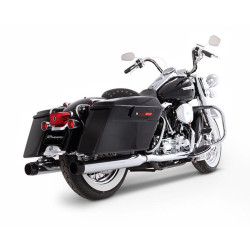 PartzBiz HD 100-0102 - Rinehart Chrome True Dual Exhaust Black Tips 3.5” Mufflers 95-08 Harley Touring