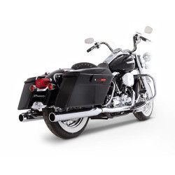 PartzBiz HD 100-0102C - Rinehart Chrome True Dual Exhaust & Tips 3.5” Mufflers 95-08 Harley Touring