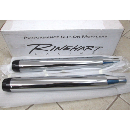 PartzBiz HD: 3441680-2‚” Inlet Rinehart Chrome 3.5‚” ท่อสลิปออนปลายดำท่อไอเสีย Harley Touring
