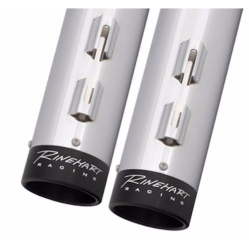 PartzBiz HD: 3441709-2‚” Inlet Rinehart Chrome 4‚” ท่อสลิปออนปลายสีดำท่อไอเสีย Harley Touring