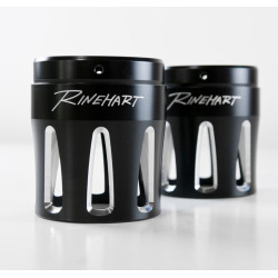 PartzBiz HD 900-0120 - Rinehart 4‚” Black Machined Moto Series Merge Style End Caps Harley Muffler Pair PartzBiz HD 900-0120 - Rinehart 4‚” Black Machined Moto Series Merge Style End Caps Harley Muffler Pair