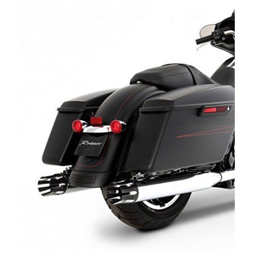 PartzBiz HD: 3453050-Rinehart 4‚” ท่อสลิปออน Chrome Black Castle ท่อไอเสีย Harley Touring 95-16