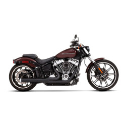 PartzBiz HD 200-0203C - ท่อไอเสีย Rinehart Black 2-1 หัวท่อโครเมียม Harley Softail 18+ M8