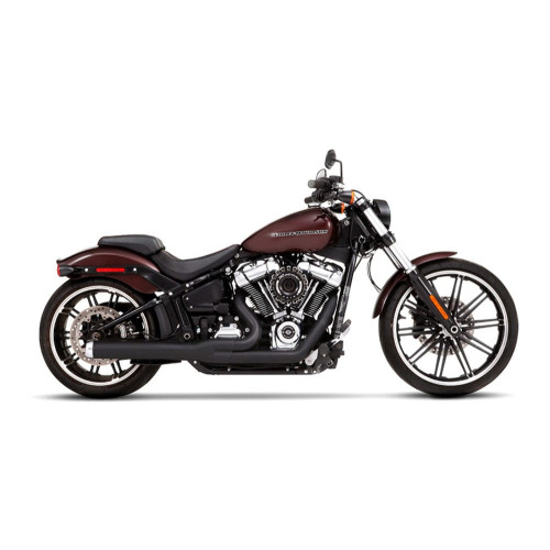 PartzBiz HD: 3461277-Rinehart Black 2-1 Exhaust System Pipes Chrome Header Muffler Harley Softail 18+ PartzBiz HD: 3461277-Rinehart Black 2-1 Exhaust System Pipes Chrome Header Muffler Harley Softail 18+