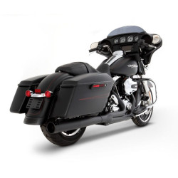 PartzBiz HD 200-0105 - Rinehart Black 2-in-1 Pipe Black Tip Header 1998-2008 ท่อไอเสีย Harley Touring