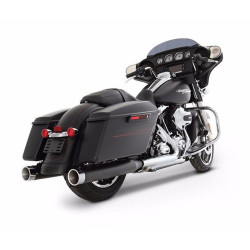 PartzBiz HD 500-0107C - ท่อท่อไอเสีย Rinehart Black Chrome 4‚” Slip-On 2017 Harley Touring Bagger