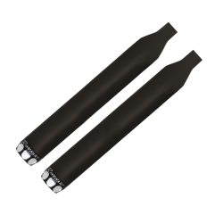 PartzBiz HD 500-0301S - Rinehart Black Scalloped Tips ท่อเก็บเสียงแบบสวมท่อไอเสีย Harley 06-17 Dyna