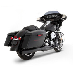 PartzBiz HD 200-0107 - Rinehart Black Tip 2 เป็น 1 2-1 ส่วนหัวท่อท่อไอเสีย 17+ Harley Touring