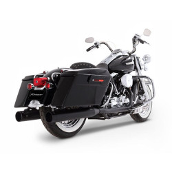 PartzBiz HD 100-0203 - Rinehart Black True Dual Exhaust Black Tips 4 ท่อไอเสีย 1995-2008 Harley Touring