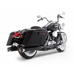 PartzBiz HD 100-0203C - Rinehart Black True Dual Exhaust Chrome Tips 4 ท่อไอเสีย 1995-2008 Harley Touring