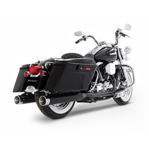 PartzBiz HD: 3456249-Rinehart Black True Dual Exhaust Chrome Tips 4 ท่อไอเสีย 1995-2008 Harley Touring
