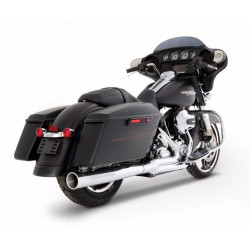 PartzBiz HD 200-0100C - Rinehart Chrome 2-into-1 Pipe & Tip Header 2009-2016 Harley Touring Exhaust