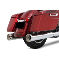 PartzBiz HD 500-0185C - Rinehart Chrome DBX45 4.5” Slip-On Mufflers Exhaust Pipes 2017+ Harley Touring