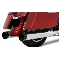 PartzBiz HD 500-0185 - Rinehart Chrome DBX45 4.5” Slip On Mufflers Exhaust Pipes 2017+ Harley Touring