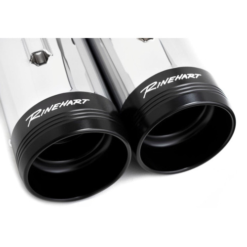 PartzBiz HD: 3456292-Rinehart Chrome MotoPro45 4.5” Slip-On Mufflers Exhaust Pipes 17+ Harley Touring