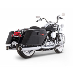 PartzBiz HD 100-0202C - Rinehart Chrome True Dual Exhaust & Tips 4' Mufflers 1995-2008 Harley Touring