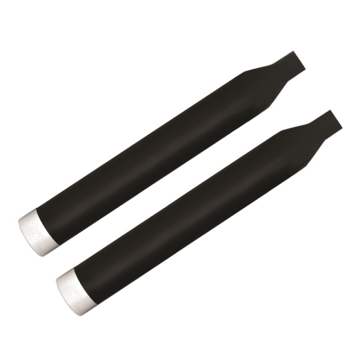 PartzBiz HD: 3456304-Rinehart Racing 3” Black & Chrome Slip-On Mufflers Exhaust Pipes Harley Softail