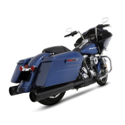 PartzBiz HD 500-0163 - Rinehart Racing 4” Black Tip Exhaust Mufflers Slip On Harley Touring 1995-2016