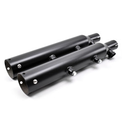 PartzBiz HD 18615-175 - Rush Exhaust 3” Slip On Black Mufflers Harley Sportster 2004-2008 Tip Compatible