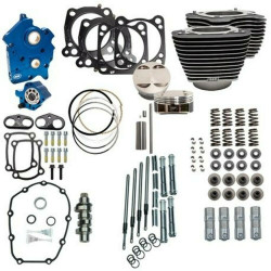 PartzBiz HD 310-1103 - S&S 114” 128” Oil Cooled Power Package Chain Drive Black Chrome Harley M8 17-20