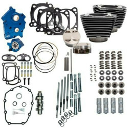 PartzBiz HD 310-1109 - S&S 114” 128” Oil Cooled Power Package Chain Drive Granite Chrome Harley M8 17+