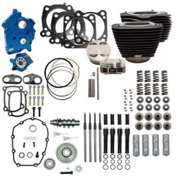 PartzBiz HD 310-1059 - S&S 124” Oil Cooled Power Package Gear Drive Black NH Harley Touring Softail M8