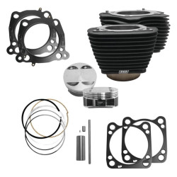 PartzBiz HD 910-0685 - S&S Cycle M8 Big Bore Cylinder Kit Black 114” 128” Harley Touring Softail 17-20