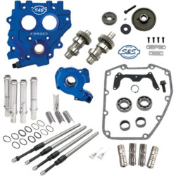 PartzBiz HD 310-0810 - S&S 509G Gear Drive Camshaft Cam Chest Plate Oil Pushrods Kit Harley 99-06 .509