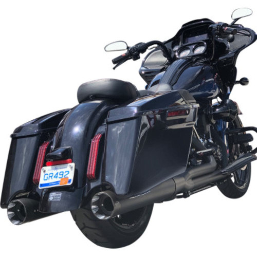 PartzBiz HD: 3469448-S&S Black Sidewinder 2-1 Ghost Shadow Pipe Muffler Exhaust Harley Touring 09-20